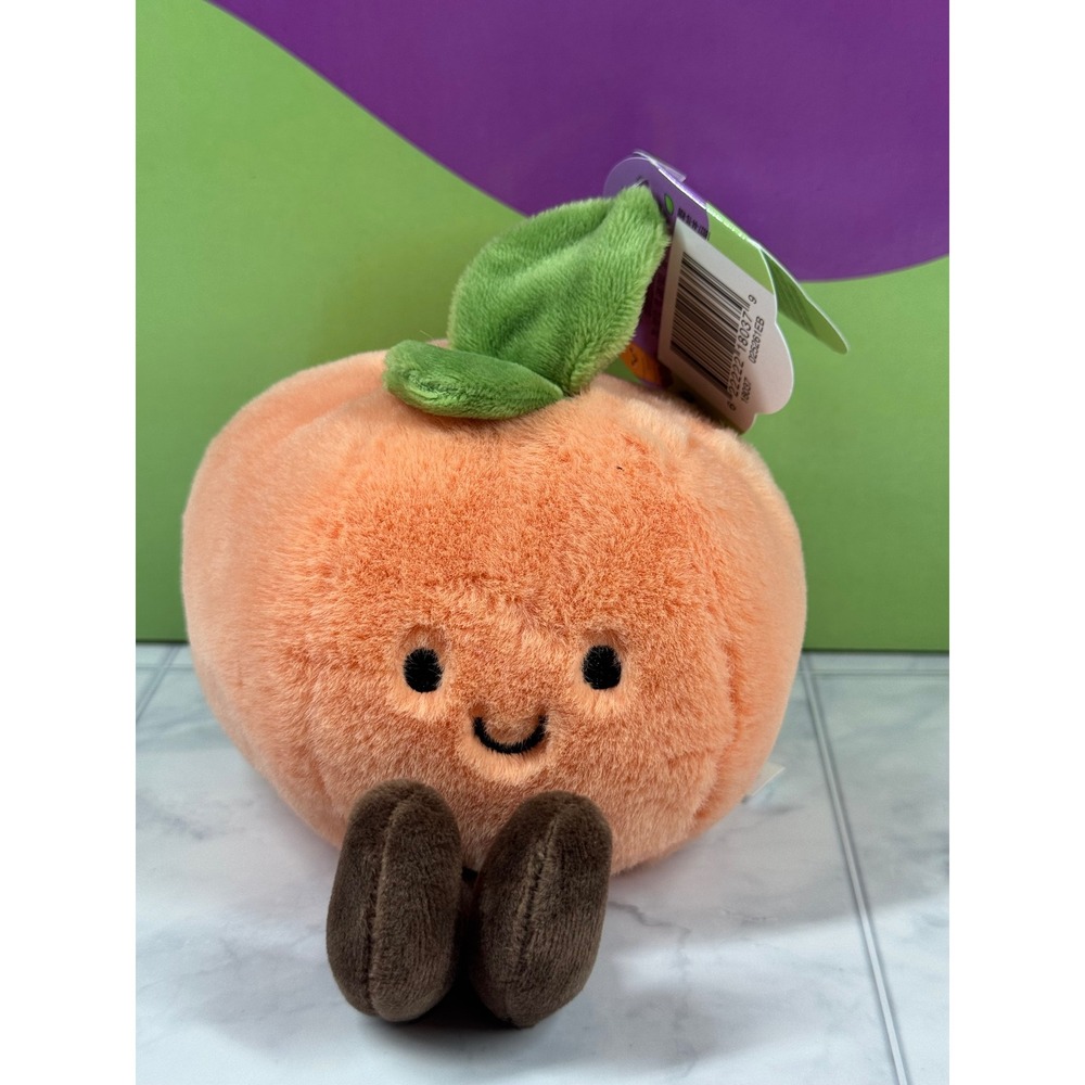 ORB Pickle & Plum Peach Fruit Plush Weighted Stuffed Toy New With Tags